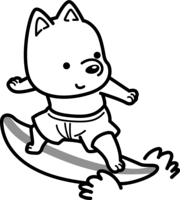 サーフィン-かわいい白黒の犬