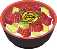 アボカドマグロ丼-食べ物