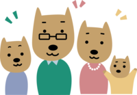 Family of four dogs cute 2018 year of the dog