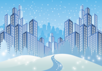 Free background illustration Winter (snowy city)