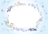 Refreshing leaf flower Fashionable watercolor style frame Frame