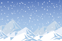 冬の背景フリーイラスト(山の雪景色)