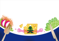 Fashionable Christmas Background Illustration (Happy Holiday Dinner-Terrine Tree Style)