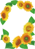 Sunflower frame frame illustration (fashionable and beautiful real edition)