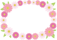 White-pink gerbera bride frame decorative frame