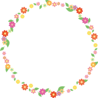 Small flower circle frame frame