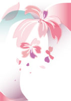 縦の桜デザインアート背景フリーイラスト画像