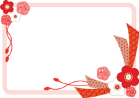Japanese style frame Frame illustration (Japanese pattern based on auspicious red