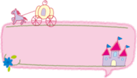 Horizontal and fashionable handwritten style (carriage and castle) balloon
