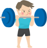 Barbell muscle training man / exercise