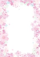 桜のフレーム枠飾り枠(水彩風)