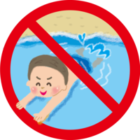 No swimming / Sea
