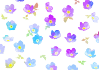 お花柄のかわいい水彩画-背景イラスト／花