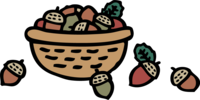Acorn in a cute basket