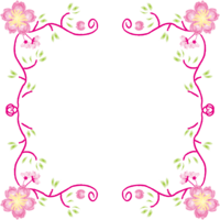 Sakura-Spring frame illustration (pastel art surrounding)