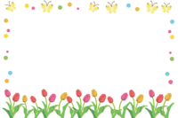 郁金香和蝴蝶框-春天