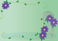 Clematis (fashionable) (trellis green) Flower frame