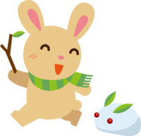 Winter (snow rabbit and wild rabbit)