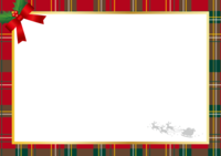 Ribbon and Plaid Background Fashionable Christmas-Frame Frame
