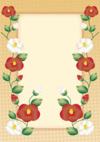 Japanese style frame Frame illustration (Japanese pattern with impressive beautiful camellia)