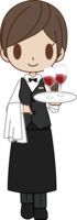 高级料理店女服务员运送葡萄酒