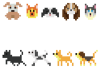 Cute dog (dot picture) background