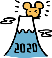 来自富士山的首次日出老鼠的形状2020童年
