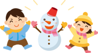 冬天"雪人和孩子们"