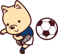 かわいい犬がサッカー(シュート)オリンピック競技-スポーツ