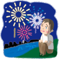 Fireworks display alone (loneliness-) / Fireworks