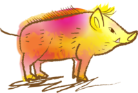 Cool art-style wild boar-2019 Zodiac (Year of the Pig)