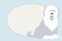 Cute Dog (English Sheepdog) Background 2018 New Year Zodiac