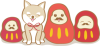 Daruma Illustration 2018 Cute dog