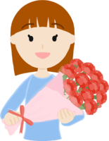 Free to hand over carnations from women to mothers (middle and old 50s) on Mother's Day