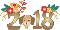Year of the dog 2018 Character title _ Cute dachshund