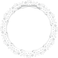Ribbon and florets-Fashionable-Perfect circle-Circle-Frame Frame