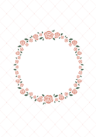Pink rose round decorative frame-wedding-vertical frame frame