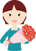 Free to give a carnation from a girl to a mother (middle-aged 40s) on Mother's Day