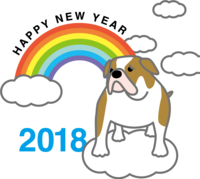 Bulldog and Rainbow-Year 2018 Cute