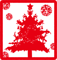 圣诞时尚印章(红叶树)