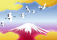 赤富士の年賀状背景