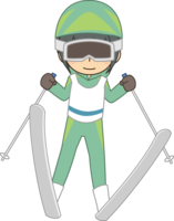 スキージャンプ中の男性-スポーツ