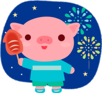 Pork summer festival (Ikayaki at the summer festival) Cute animals