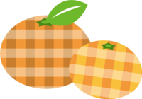 可爱格子图案的橘子