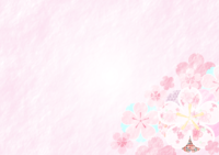 Background with a dark pink cherry blossom pattern in the lower right