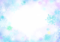 冬の背景イラスト(雪の結晶枠やフレーム)