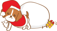 Cute Christmas (Present-Beagle dog Santa Claus)