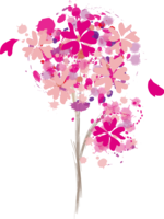 かっこいい桜-春イラスト(筆描き風)