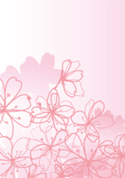 縦の重なり合う桜の花の境界線がオシャレ背景フリーイラスト画像
