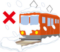The train cannot move due to heavy snow